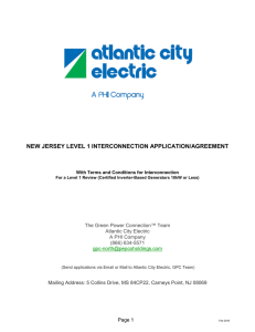 Interconnection Application/Agreement - Part 1