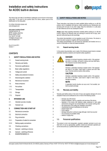 Installation and safety instructions for AC/DC built