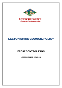 Frost Control Fans - Leeton Shire Council