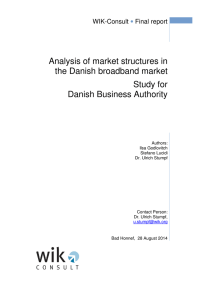 Analysis of market structures in the Danish broadband market Study
