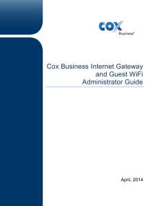 Cox Business Internet Gateway and Guest WiFi Administrator Guide