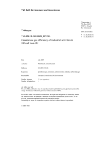 Greenhouse gas efficiency of industrial activities in EU