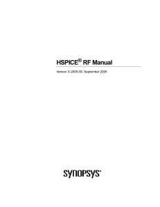 HSPICE RF Manual - Electrical and Computer Engineering