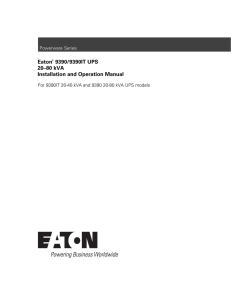 Eaton 9390/9390IT UPS 20–80 kVA Installation and Operation Manual