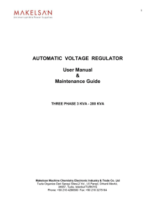 AUTOMATIC VOLTAGE REGULATOR User Manual