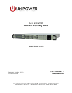 1.5kVA Inverter - SLI15 Series - Manual