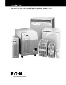 Instruction manual—single-phase power conditioners