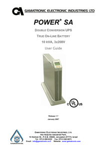 Technical specification for 3.6KVA UPS