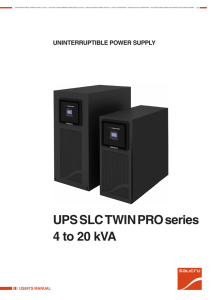 UPS SLC TWIN PRO series 4 to 20 kVA UNINTERRUPTIBLE