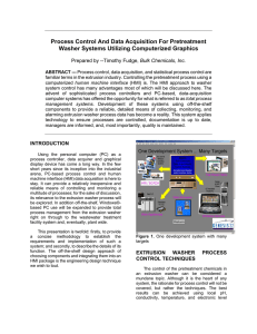 Process Control And Data Acquisition For Pretreatment Washer