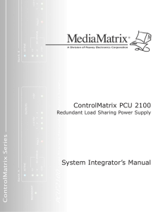 PCU 2100 Power Supply Manual