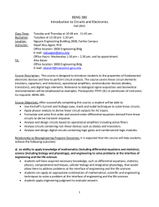 BENG 380 – 001 Intro Circuits and Electronics