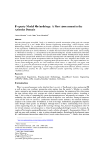 Property Model Methodology: A First Assessment in the Avionics