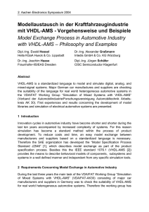 Modellaustausch in der Kraftfahrzeugindustrie mit VHDL