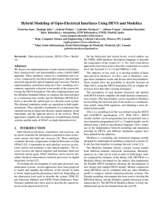 Hybrid Modeling of Opto-Electrical Interfaces Using DEVS and