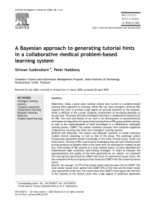 A Bayesian approach to generating tutorial hints in a collaborative