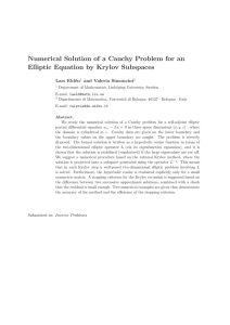 Numerical Solution of a Cauchy Problem for an Elliptic Equation by
