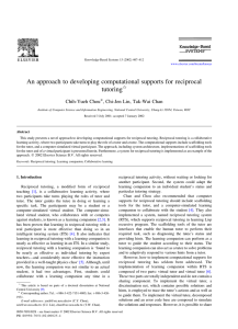 An approach to developing computational supports for reciprocal