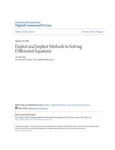 Explicit and Implicit Methods In Solving Differential Equations