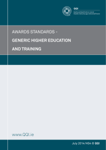 www.QQI.ie AwArdS StAndArdS - GenerIc HIGHer educatIon and