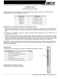 Installation Guide Variable Height Channel (VHC)
