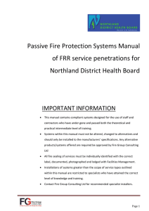 Passive Fire Protection Systems Manual of FRR service