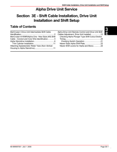 Shift Cable Installation, Drive Unit Installation and Shift