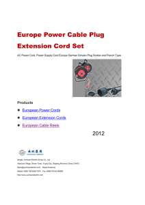 Europe Power Cable Plug Extension Cord Set