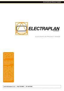 the Electraplan Product Range