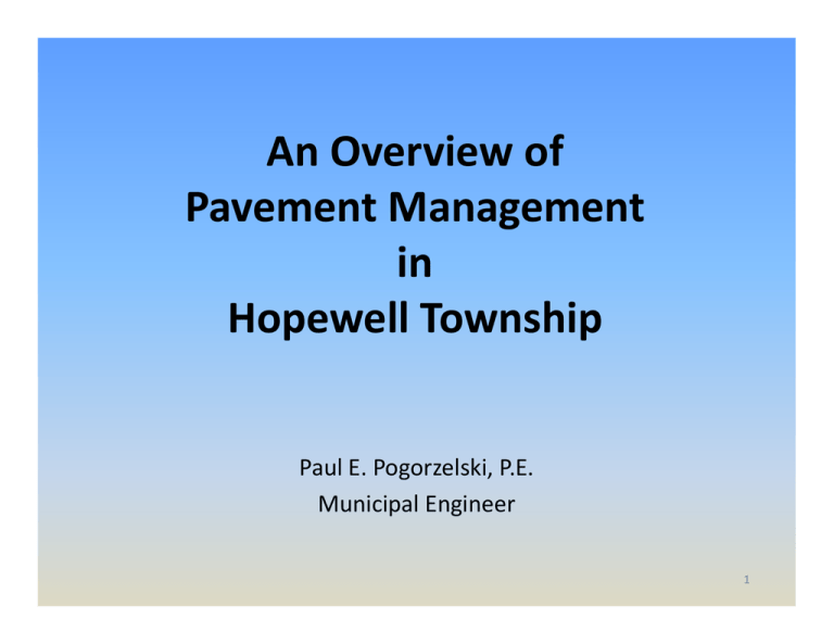 Pavement Maintenance Program Presentation PEP 091315