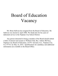 Board of Education Vacancy - Neptune City School District