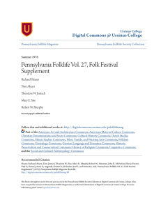 Pennsylvania Folklife Vol. 27, Folk Festival Supplement