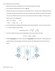 PNC ECET 207, J. Lerner Lerner method for mesh current analysis 1
