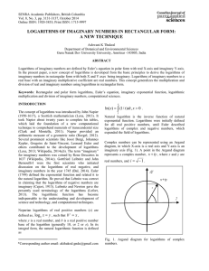 logarithms of imaginary numbers in rectangular form