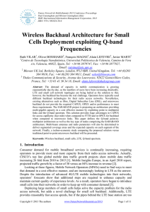 Wireless Backhaul Architecture for Small Cells Deployment