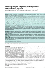 Monitoring one-year compliance to antihypertension medication in