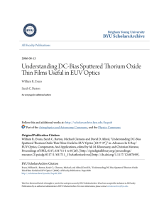 Understanding DC-Bias Sputtered Thorium Oxide Thin Films Useful