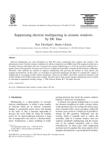 Suppressing electron multipacting in ceramic windows by DC bias