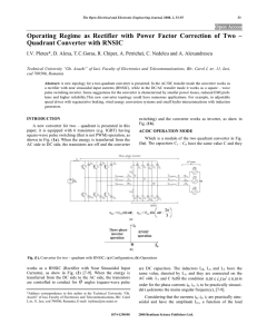 Operating Regime as Rectifier with Power Factor Correction of Two