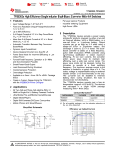 TPS6302x High Efficiency Single Inductor Buck