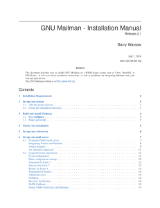 GNU Mailman - Installation Manual