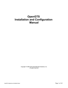 OpenGTS Installation and Configuration Manual