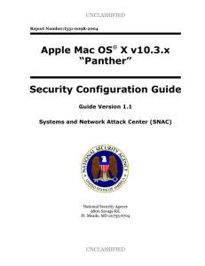 Apple Mac OS X v10.3.x “Panther” Security Configuration Guide