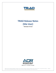 TRIAD Release Notes (Site User)