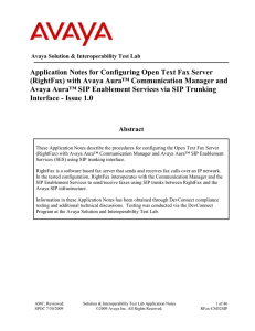 Application Notes for Configuring Open Text Fax Server
