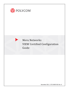 VIEW Certified Configuration Guide: Meru Networks