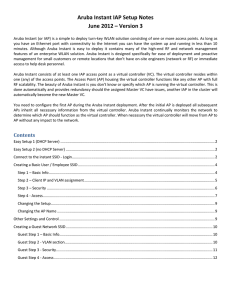 Aruba Instant IAP Setup Notes June 2012 – Version 3