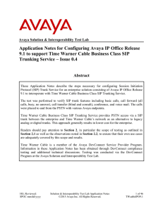 Application Notes for Configuring Avaya IP Office Release