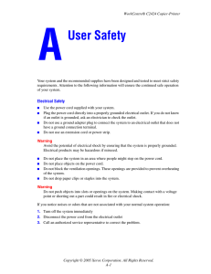 User Safety - Xerox Support and Drivers