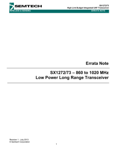 Errata Note SX1272/73 – 860 to 1020 MHz Low Power Long Range